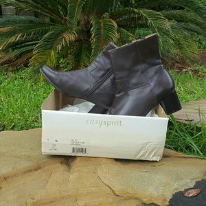 Easy Spirit Leather Boots with Easy Flex Sole